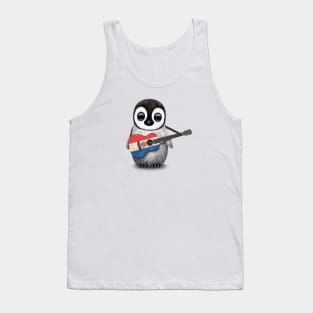 Baby Penguin Playing Paraguay Flag Guitar Tank Top